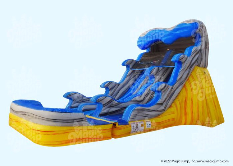 17 Ft Flammin Volcano Dual Slide Wet
